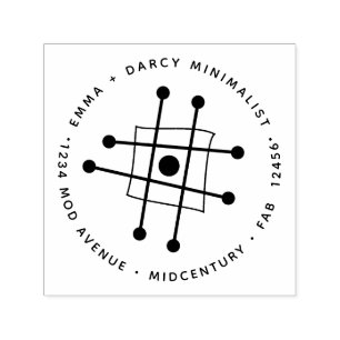 Modernes, Minimalistisches Atom-Atom des Atomplatz Permastempel