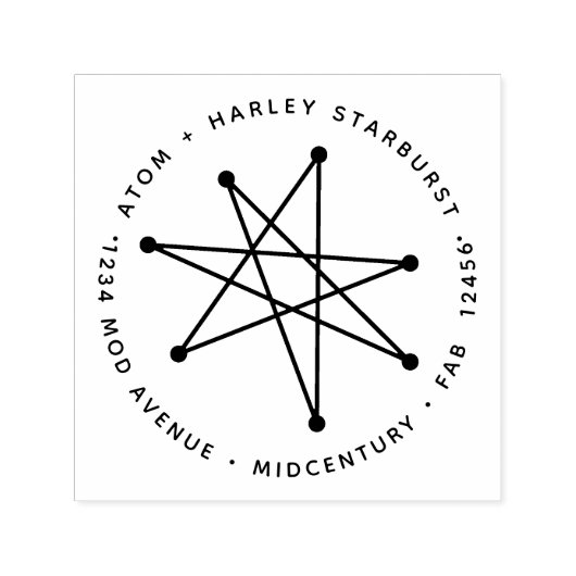 Modernes Minimalistisches Atomprogramm der Sternex Permastempel (Design)