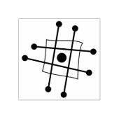 Modernes, Minimalistisches Atomretom des Mitteljah Gummistempel (Prägung)