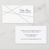 Modernes, Minimalistisches Augenbrauen-Threading Visitenkarte (Vorne/Hinten)