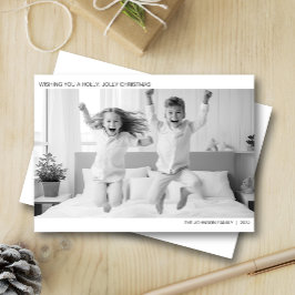 Modernes Minimalistisches B&W-Foto Feiertagskarte