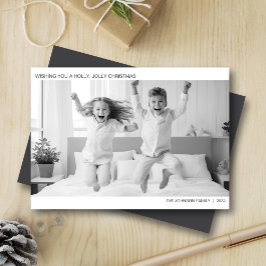 Modernes Minimalistisches B&W-Foto Feiertagskarte