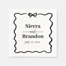 Modernes Minimalistisches B&W Wedding Napkins