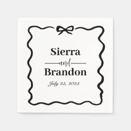 Modernes Minimalistisches B&W Wedding Napkins Serviette