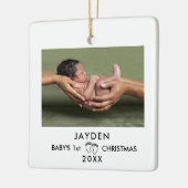 Modernes Minimalistisches Baby 1. Weihnachtsfest F Keramikornament (Links)