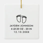 Modernes Minimalistisches Baby 1. Weihnachtsfest F Keramikornament (Rückseite)