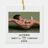 Modernes Minimalistisches Baby 1. Weihnachtsfest F Keramikornament (Vorderseite)