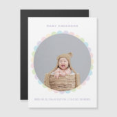 Modernes Minimalistisches Baby-Foto - Geburtsankün Magnetkarte (Vorne/Hinten)