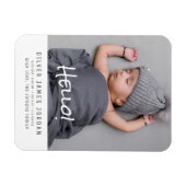 Modernes Minimalistisches Baby Foto Keepake Gesche Magnet (Horizontal)