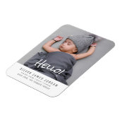 Modernes Minimalistisches Baby Foto Keepake Gesche Magnet (Linke Seite)