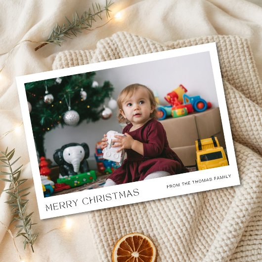 Modernes Minimalistisches Baby-Foto Weihnachten