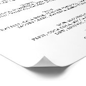 Modernes Minimalistisches Bar-Chefkoch beim Hochze Poster (Ecke)