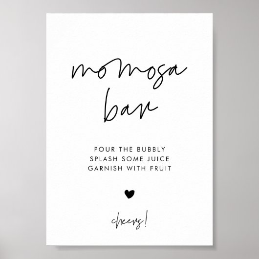 Modernes Minimalistisches Bar Momosa Poster (Vorne)