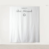 Modernes Minimalistisches Bat Mitzvah Foto Hinterg Wandteppich (Vorderseite)