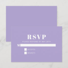 Modernes Minimalistisches Bat Mitzvah Lavender Lil RSVP Karte