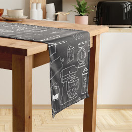 Modernes Minimalistisches Bauernhaus Küche Geschir Kurzer Tischläufer