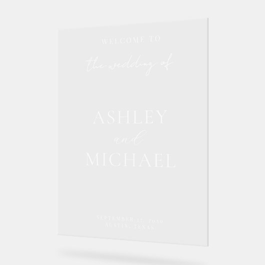 Modernes Minimalistisches Begrüßungszeichen Acrylschild (Winkel)