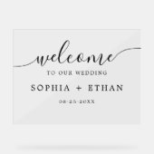 Modernes Minimalistisches Begrüßungszeichen Acrylschild (Vorderseite)