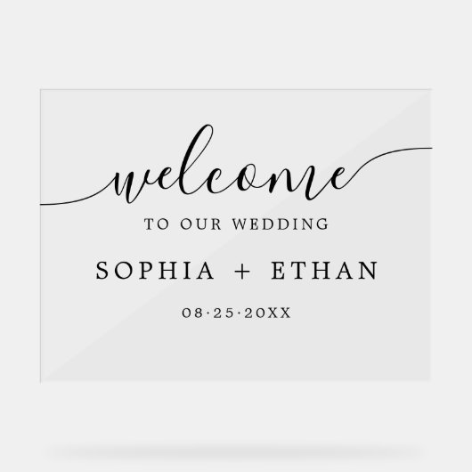 Modernes Minimalistisches Begrüßungszeichen Acrylschild (Vorderseite)