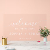Modernes Minimalistisches Begrüßungszeichen Acrylschild (Hochzeit)
