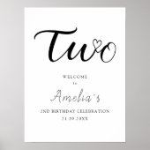 Modernes Minimalistisches Begrüßungszeichen Poster (Vorne)