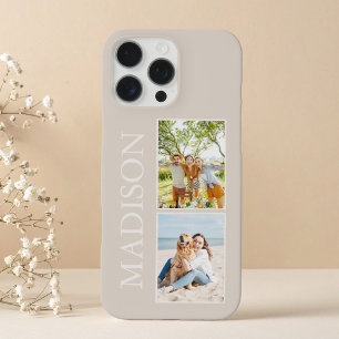 Modernes Minimalistisches Beige-Monogramm für kund iPhone 16 Pro Max Hülle