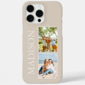 Modernes Minimalistisches Beige-Monogramm für kund Case-Mate iPhone Hülle (Rückseite)