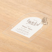 Modernes Minimalistisches Beige-Schmetterling-Brau Acryleinladungen (Ablage )