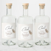 Modernes Minimalistisches Beige-Schmetterling-Brau Alkoholflaschenetikett (Flaschen)