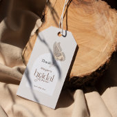 Modernes Minimalistisches Beige-Schmetterling-Brau Geschenkanhänger