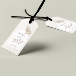 Modernes Minimalistisches Beige-Schmetterling-Brau Geschenkanhänger