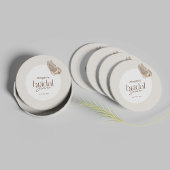 Modernes Minimalistisches Beige-Schmetterling-Brau Runder Pappuntersetzer