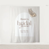 Modernes Minimalistisches Beige-Schmetterling-Brau Wandteppich (Vorderseite)