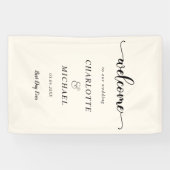 Modernes, minimalistisches, beigefarbenes Hotel, B Banner (Horizontal)