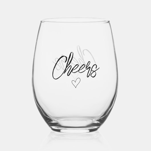 Modernes Minimalistisches Beiwerk Weinglas Ohne Stiel (Vorderseite)