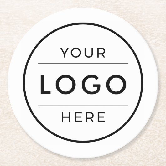 Modernes minimalistisches benutzerdefiniertes Firm Runder Pappuntersetzer (Vorderseite)