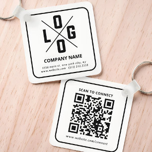 Modernes minimalistisches benutzerdefiniertes QR-C Schlüsselanhänger