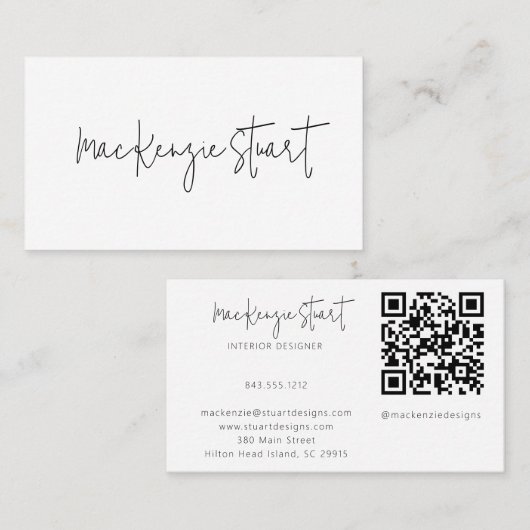 Modernes Minimalistisches Beruflich Einfaches Schw Visitenkarte (Vorne/Hinten)