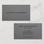 Modernes, minimalistisches beruflich-Graumetallges Visitenkarte (Vorne/Hinten)