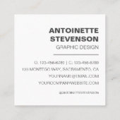 Modernes Minimalistisches Beruflich Quadratische Visitenkarte (Rückseite)