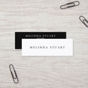 Modernes Minimalistisches Beruflich Schwarz und We Mini Visitenkarte