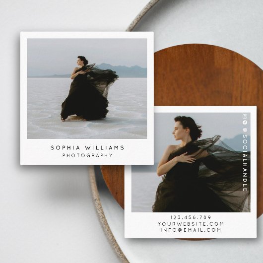 Modernes Minimalistisches Berufliches 2 Foto Quadratische Visitenkarte