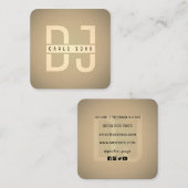 Modernes, minimalistisches berufliches DJ Square B Quadratische Visitenkarte (Vorne/Hinten)