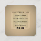 Modernes, minimalistisches berufliches DJ Square B Quadratische Visitenkarte (Rückseite)
