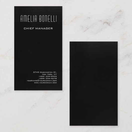 Modernes Minimalistisches Berufliches Dunkles Grau Visitenkarte (Vorne/Hinten)