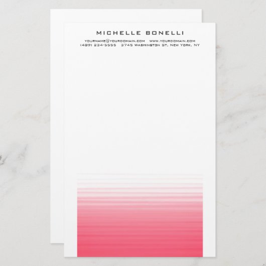 Modernes Minimalistisches Berufliches Einfaches Briefpapier (Vorne/Hinten)