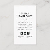 Modernes Minimalistisches Berufliches Foto Visitenkarte (Rückseite)