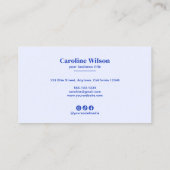 Modernes, Minimalistisches Berufliches Foto Visitenkarte (Rückseite)