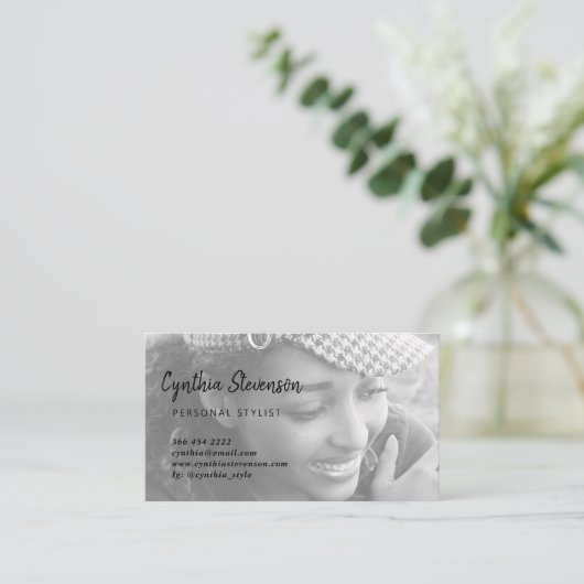 Modernes, minimalistisches berufliches Foto Visitenkarte (Stehend Vorderseite)