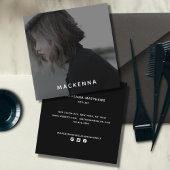 Modernes Minimalistisches Berufliches Haar-Stylist Quadratische Visitenkarte